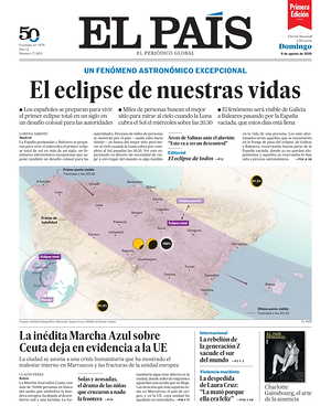 Prima pagina EL PAIS primera edicion di oggi - Quotidiano estero