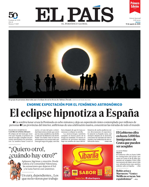 Prima pagina EL PAIS primera edicion di oggi - Quotidiano estero