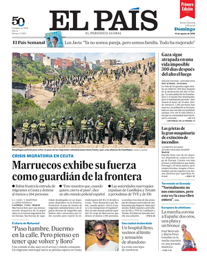 Prima pagina EL PAIS primera edicion di oggi - Quotidiano estero