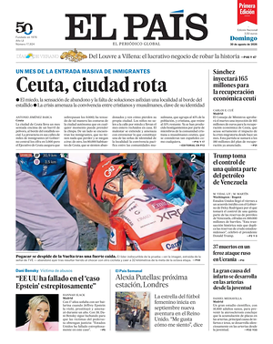 Prima pagina EL PAIS primera edicion di oggi - Quotidiano estero
