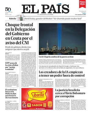 Prima pagina EL PAIS primera edicion di oggi - Quotidiano estero