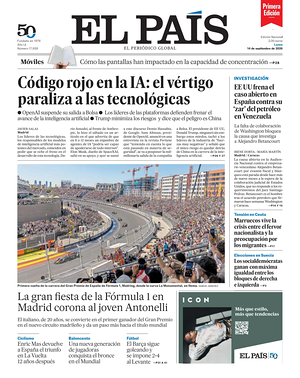 Prima pagina EL PAIS primera edicion di oggi - Quotidiano estero