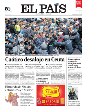 Prima pagina EL PAIS primera edicion di oggi - Quotidiano estero