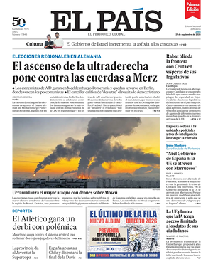Prima pagina EL PAIS primera edicion di oggi - Quotidiano estero