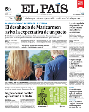 Prima pagina EL PAIS primera edicion di oggi - Quotidiano estero