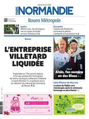 Une de Paris Normandie du jour - Journal régional