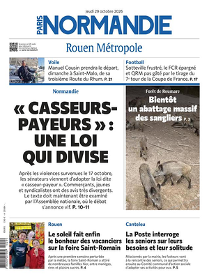 Une de Paris Normandie du jour - Journal régional