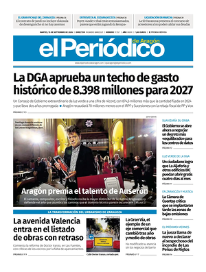 Prima pagina El Periódico Aragón di oggi - Quotidiano regional