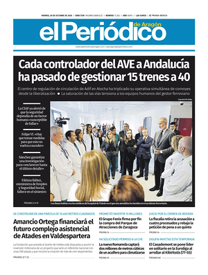 Prima pagina El Periódico Aragón di oggi - Quotidiano regional