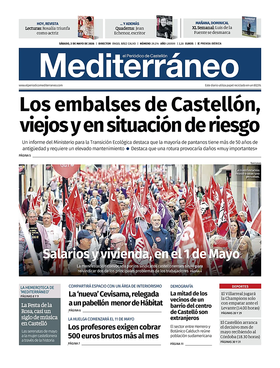Portada El Periódico Mediterráneo de hoy - Quiosco 2 mayo 2026