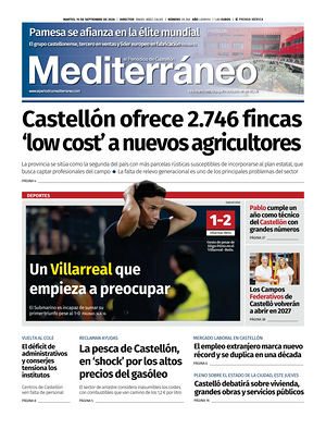 Prima pagina El Periódico Mediterráneo di oggi - Quotidiano regional