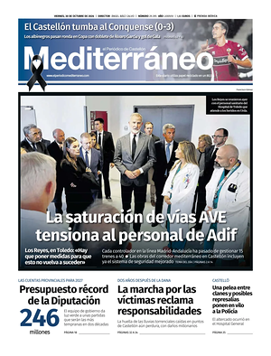 Prima pagina El Periódico Mediterráneo di oggi - Quotidiano regional