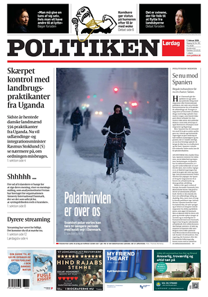 Prima pagina Politiken di oggi - Quotidiano estero