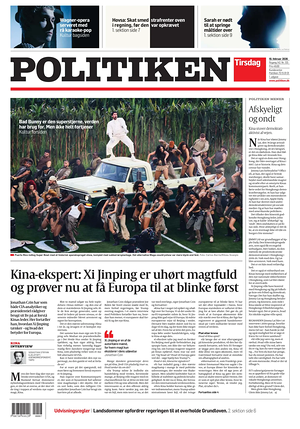 Prima pagina Politiken di oggi - Quotidiano estero