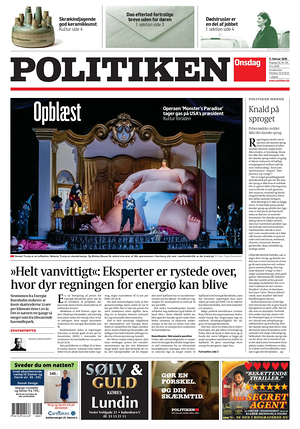 Prima pagina Politiken di oggi - Quotidiano estero