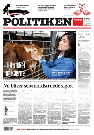 Prima pagina Politiken di oggi - Quotidiano estero
