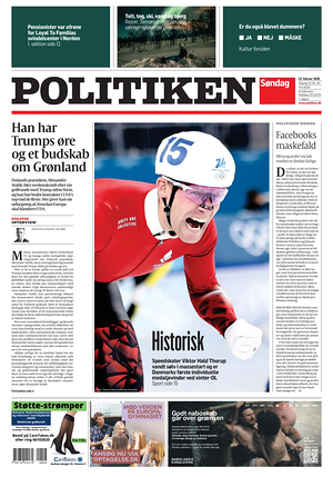 Prima pagina Politiken di oggi - Quotidiano estero
