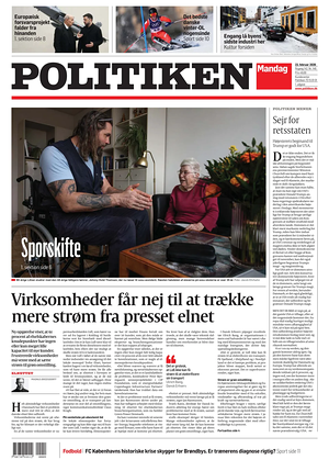 Prima pagina Politiken di oggi - Quotidiano estero