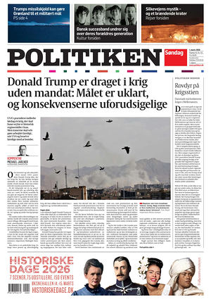 Prima pagina Politiken di oggi - Quotidiano estero