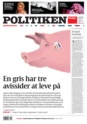 Prima pagina Politiken di oggi - Quotidiano estero