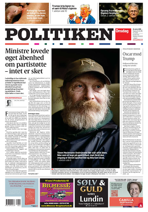 Prima pagina Politiken di oggi - Quotidiano estero