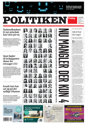 Prima pagina Politiken di oggi - Quotidiano estero