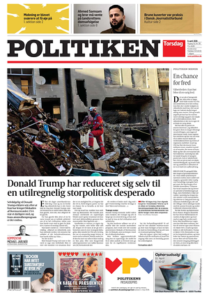 Prima pagina Politiken di oggi - Quotidiano estero