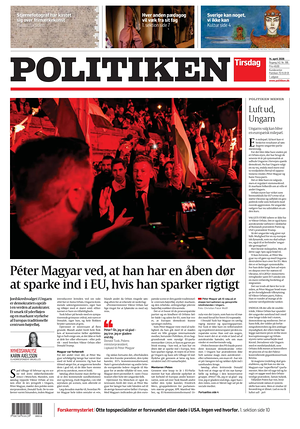 Prima pagina Politiken di oggi - Quotidiano estero