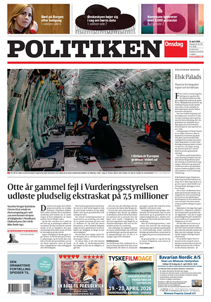 Prima pagina Politiken di oggi - Quotidiano estero