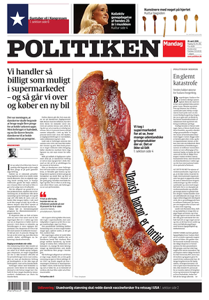 Prima pagina Politiken di oggi - Quotidiano estero