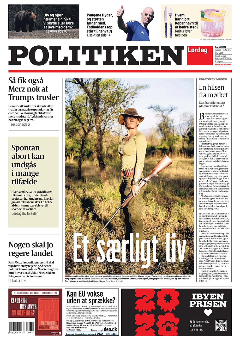 Portada Politiken de hoy - Quiosco 2 mayo 2026