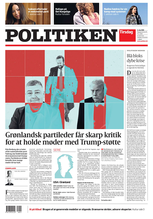 Prima pagina Politiken di oggi - Quotidiano estero