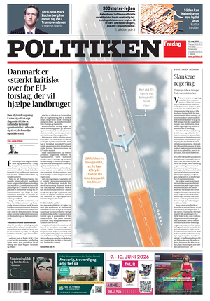 Prima pagina Politiken di oggi - Quotidiano estero