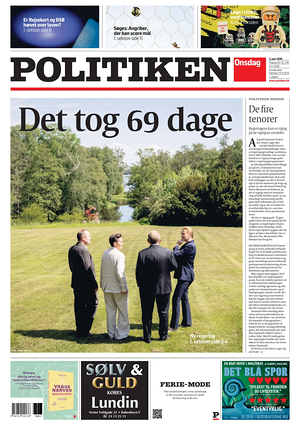 Prima pagina Politiken di oggi - Quotidiano estero