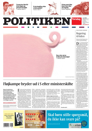 Prima pagina Politiken di oggi - Quotidiano estero
