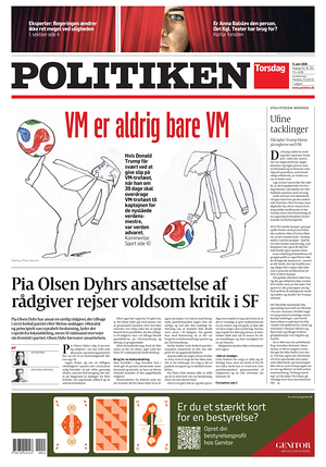 Prima pagina Politiken di oggi - Quotidiano estero