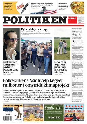 Prima pagina Politiken di oggi - Quotidiano estero