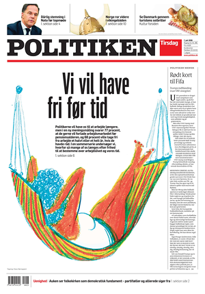 Prima pagina Politiken di oggi - Quotidiano estero