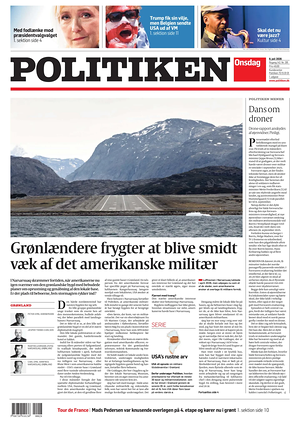 Prima pagina Politiken di oggi - Quotidiano estero