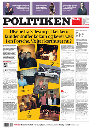 Prima pagina Politiken di oggi - Quotidiano estero
