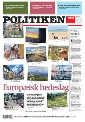 Prima pagina Politiken di oggi - Quotidiano estero