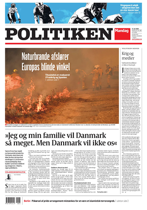 Prima pagina Politiken di oggi - Quotidiano estero