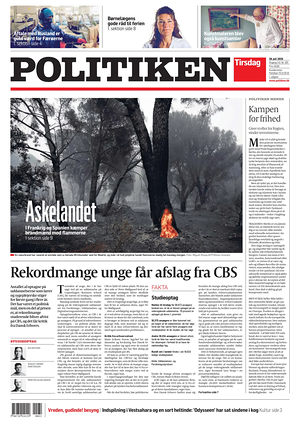 Prima pagina Politiken di oggi - Quotidiano estero