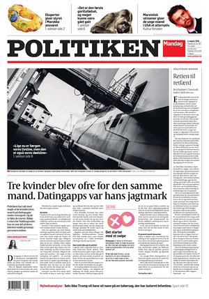 Prima pagina Politiken di oggi - Quotidiano estero