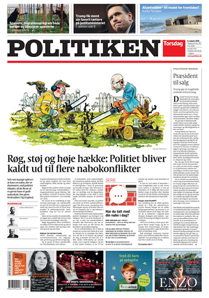 Prima pagina Politiken di oggi - Quotidiano estero