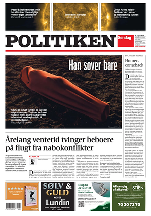 Prima pagina Politiken di oggi - Quotidiano estero
