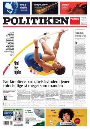 Prima pagina Politiken di oggi - Quotidiano estero