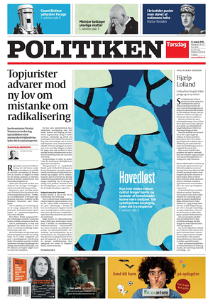 Prima pagina Politiken di oggi - Quotidiano estero