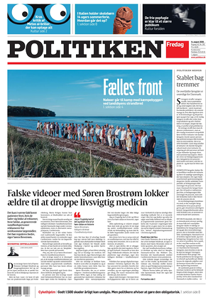 Prima pagina Politiken di oggi - Quotidiano estero