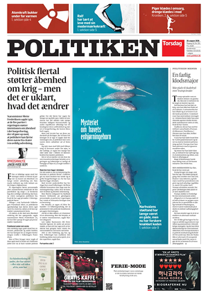 Prima pagina Politiken di oggi - Quotidiano estero